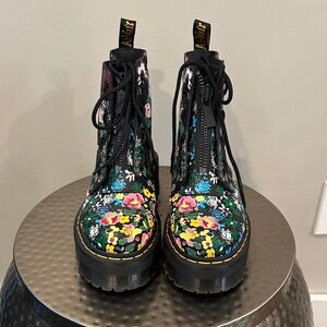 Dr. Martens Multicolor Floral Lace Up Boots
